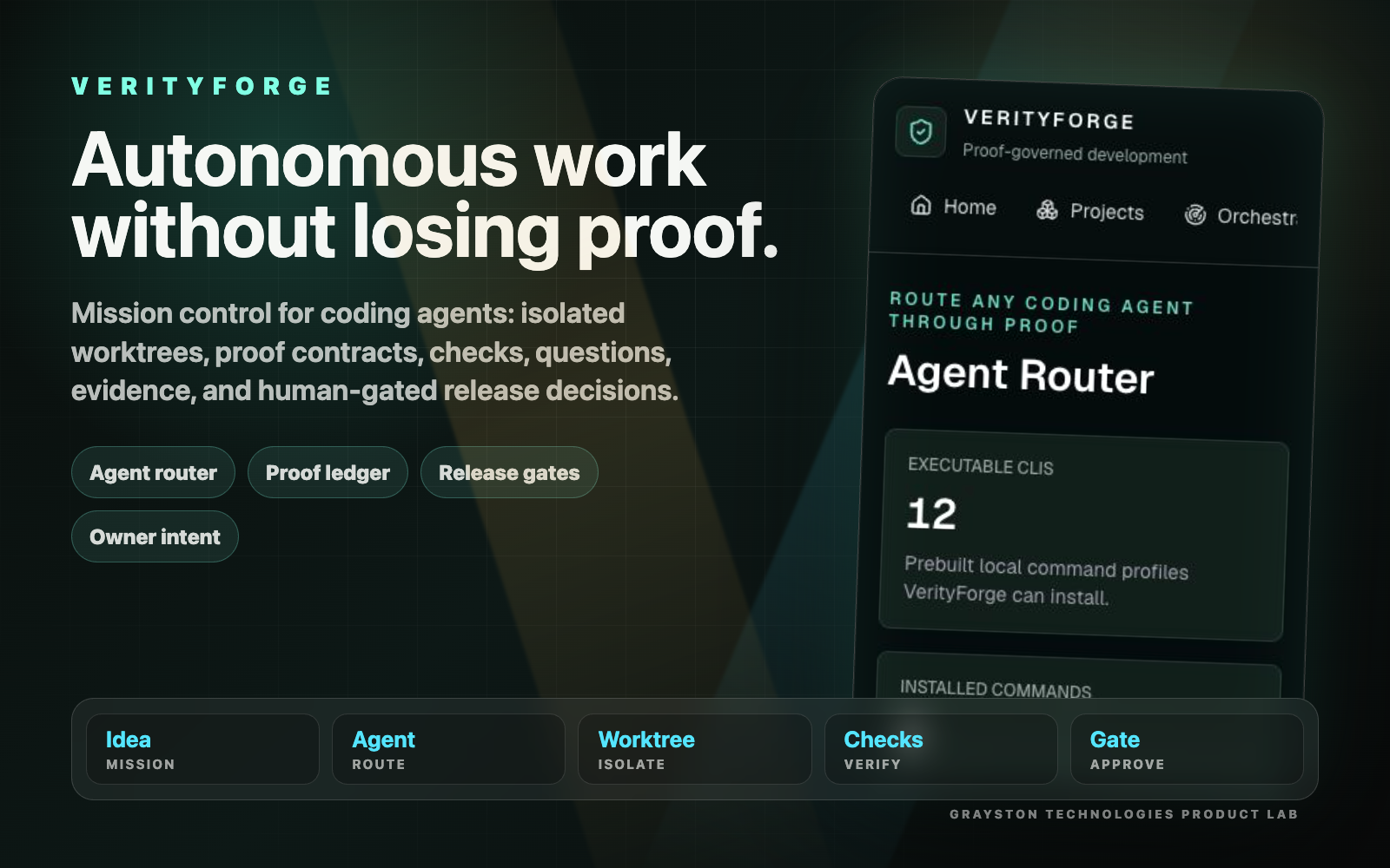 VerityForge autonomous development command center product visual